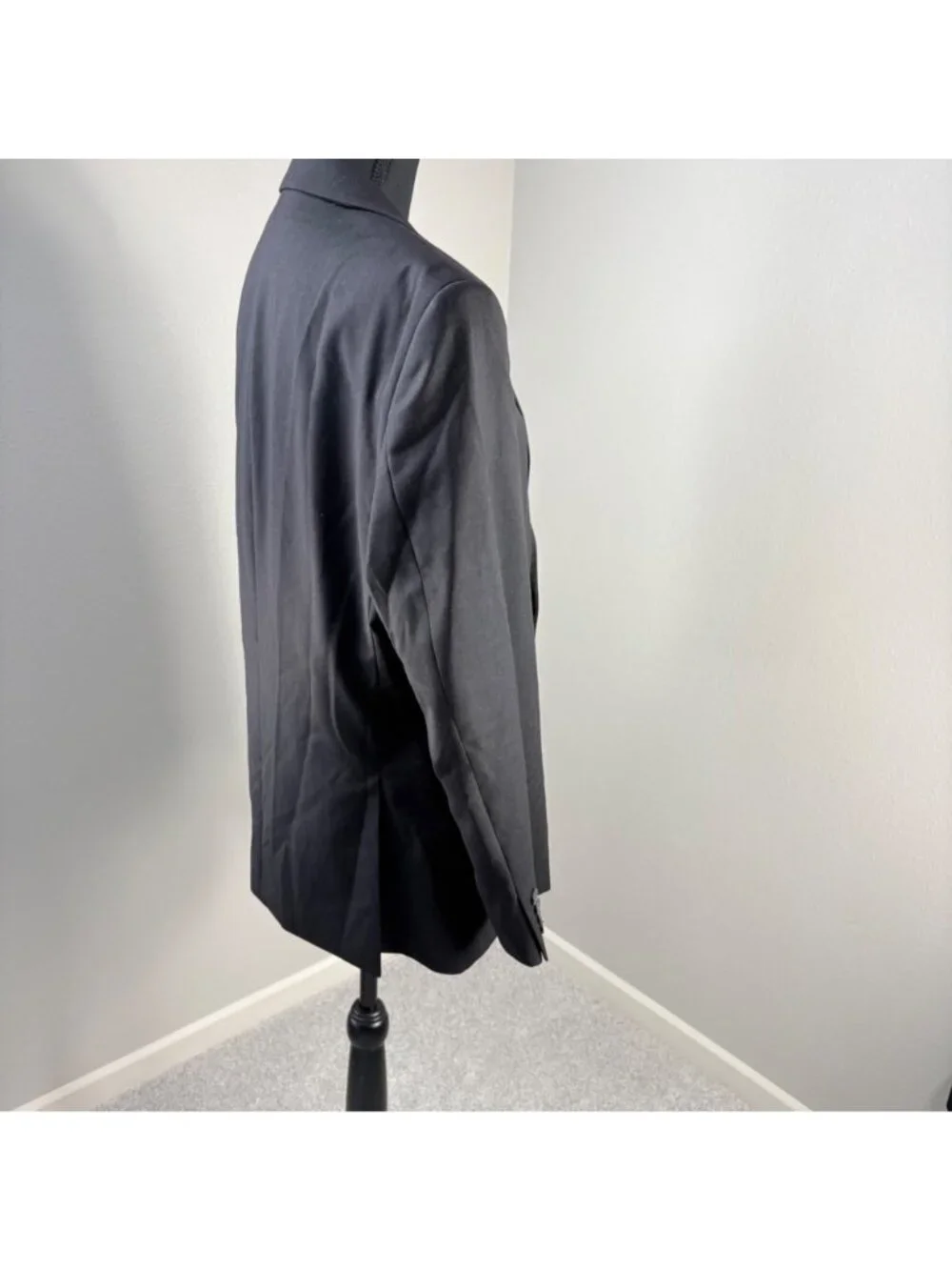 Calvin Klein Suit Jacket 40 S Black Two Button Wool Office Blazer